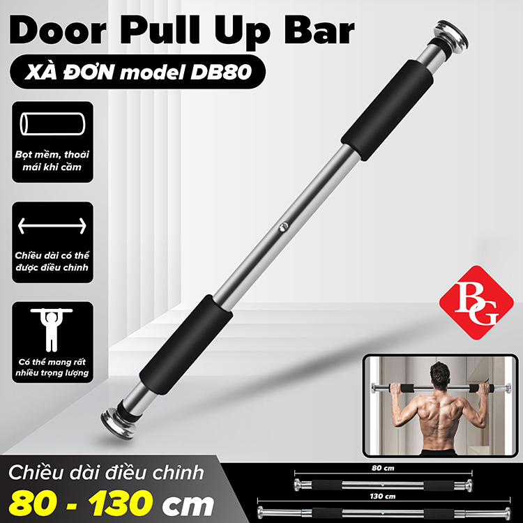 Ảnh BG Xà đơn treo tường cao cấp gắn cửa độ dài tùy chỉnh từ 60-150cm 3