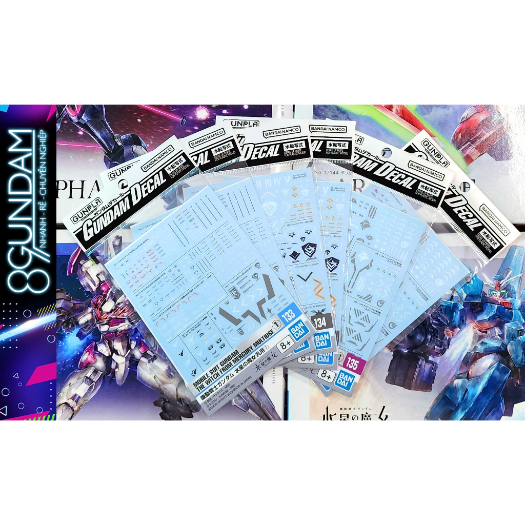 Phụ Kiện Decal Nước dành cho Mô Hình HG 1/144 Gundam The Witch From ...
