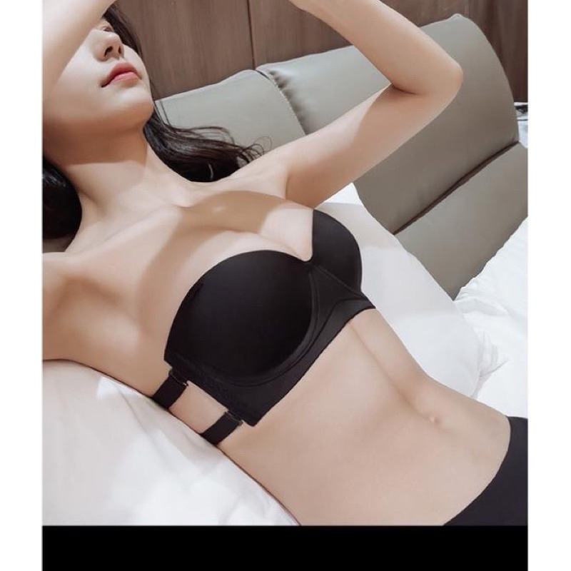 Áo Lót Nữ Quả Ngang Hở Lưng Nâng Ngực Có Gọng Chống Tụt Tạo Khe Cao Cấp 966