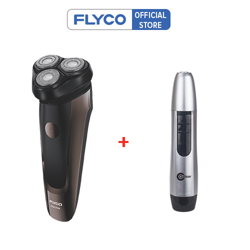 Ảnh Combo Máy Cạo Râu Flyco 3 Lưỡi Kép Kháng Nước FS317VN & Máy Tỉa Lông Mũi WL2604 - Hàng Chính Hãng 1