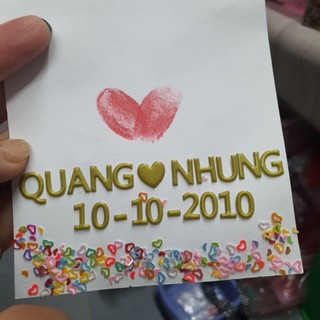 Bảng sticker chữ số nổi trang trí khung ảnh, thiệp... QNshop Handmade