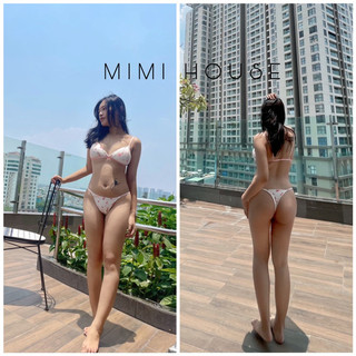 Set đồ lót, Áo bralette không gọng mút mỏng tone màu hồng ngọt lịm - Hàng handmade - Mimi House