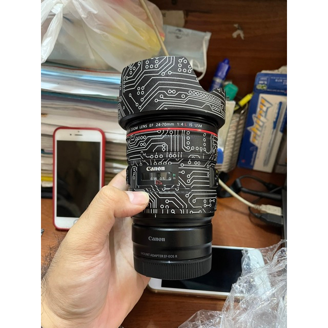 Miếng Dán Skin Cho Lens Máy Ảnh Cỡ Vừa- In Theo Yêu Cầu- Cắt Sẵn Theo Form Máy