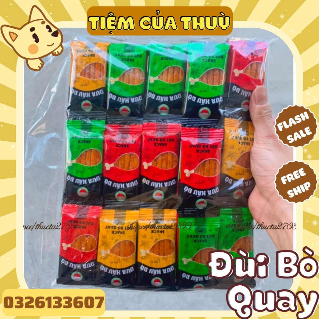 COMBO 60 Gói Đùi Bò Quay Snack Cay Cay Xé Miếng, đồ ăn vặt, nem nướng ...