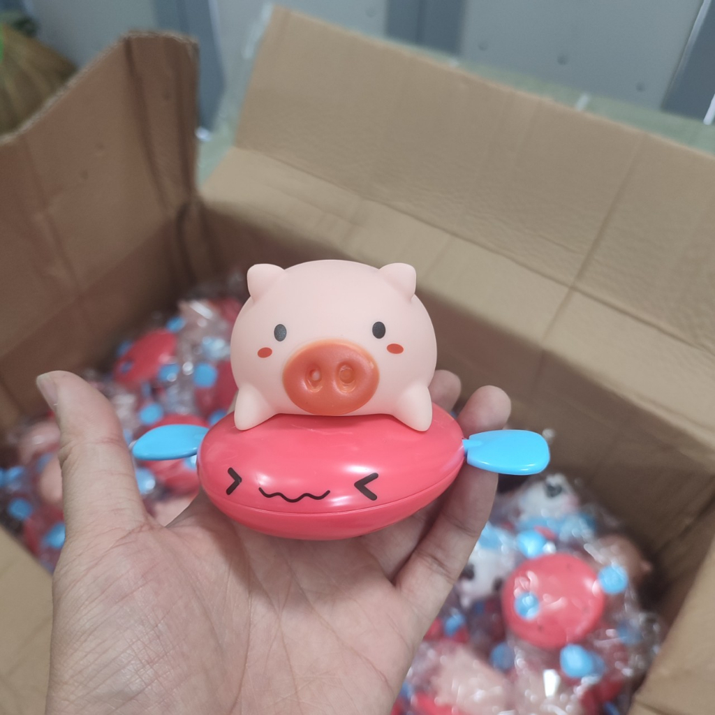 Rùa bơi heo bò chèo thuyền trong nước đồ chơi nhà tắm cho bé