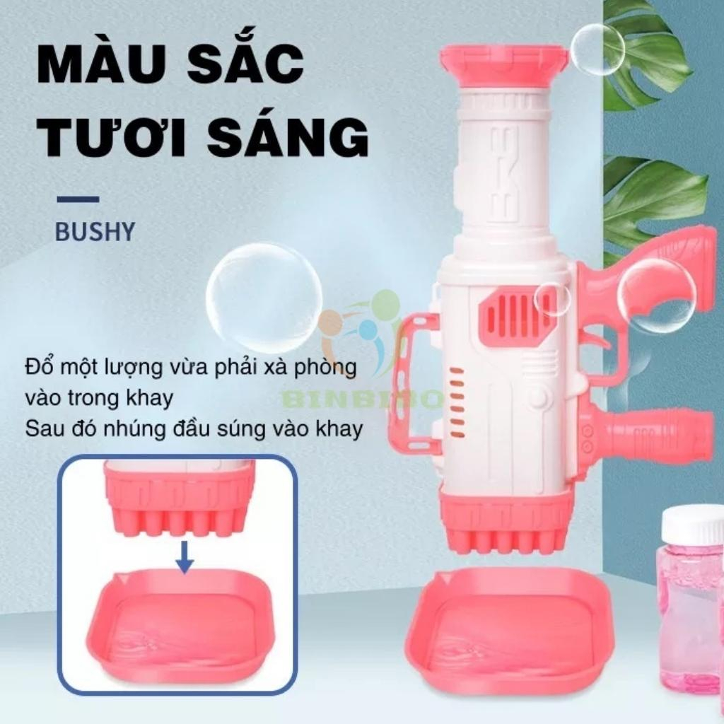 Súng Bắn Bong Bóng Xà Phòng Cho Bé Tự Động – Đồ Chơi Bong Bóng Ngoài Trời Vui Nhộn, An Toàn Cho Trẻ Em - Binbibo