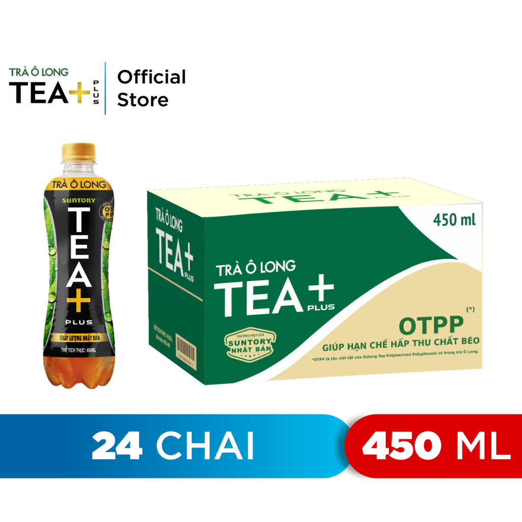 [HỎA TỐC-HN&ĐN&HCM]Thùng 24 Chai Trà Ô long Tea+ (450ml /chai)