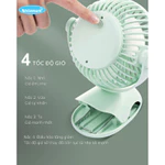 [Quạt Du lịch]Quạt sạc mini để bàn Shinmom tích điện, cầm tay, kẹp xe đẩy đa năng - Hàng chính hãng - Bảo hành 6 t — ảnh 5