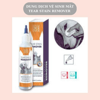 Dung dịch vệ sinh mắt chó mèo Tear Stain Remover M-pets chai 118ml loại bỏ ghèn bụi bẩn vi khuẩn
