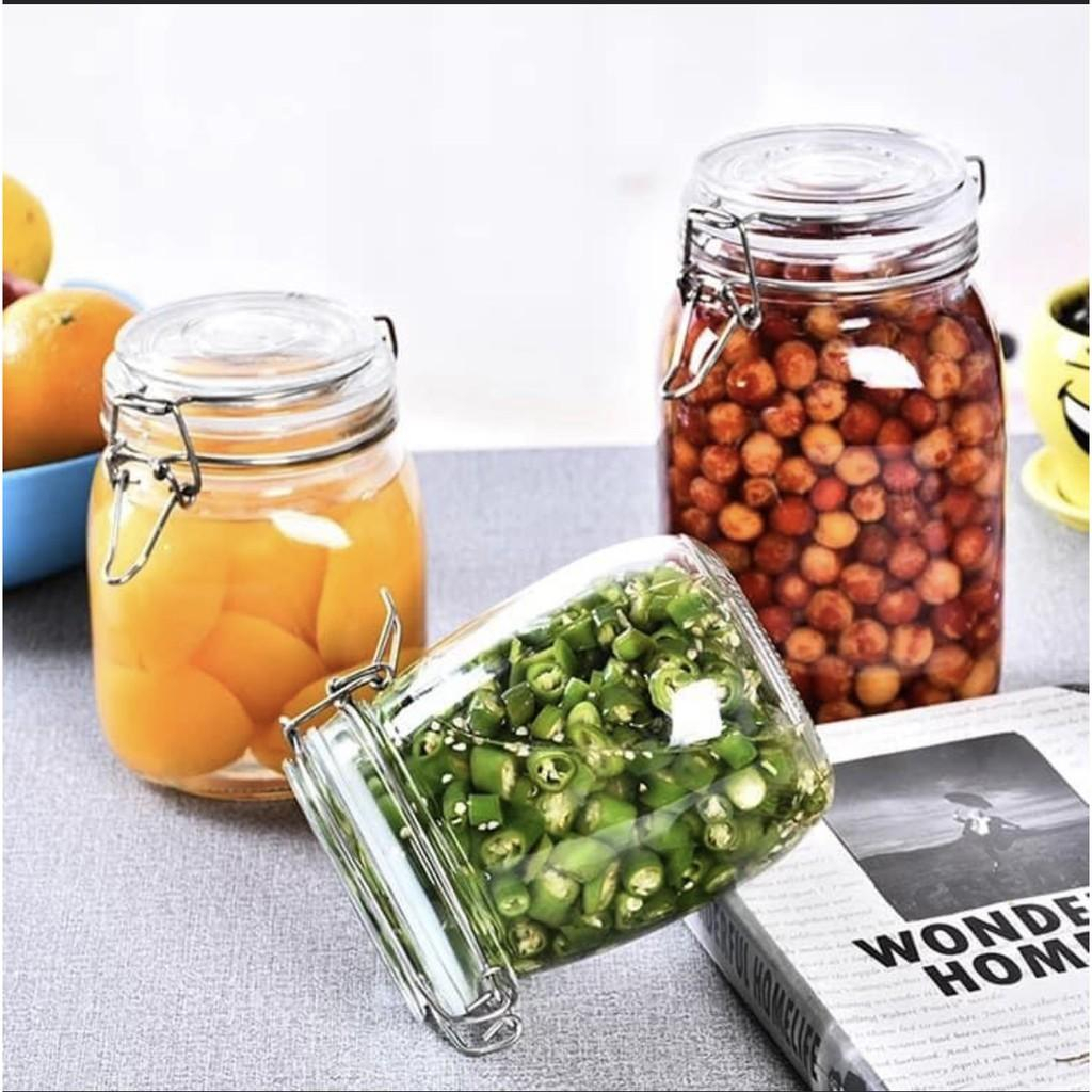 Ảnh Hũ nắp cài thủy tinh GOSE kín hơi quai kim loại có gioăng cao su đựng thực phẩm tiện lợi đủ size 4