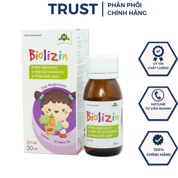 Kẽm BIOLIZIN, Kẽm cho bé, Kẽm hữu cơ Biolizin siro vị đào, bổ sung kẽm,Lysine B6 Giúp Bé Ăn Ngon