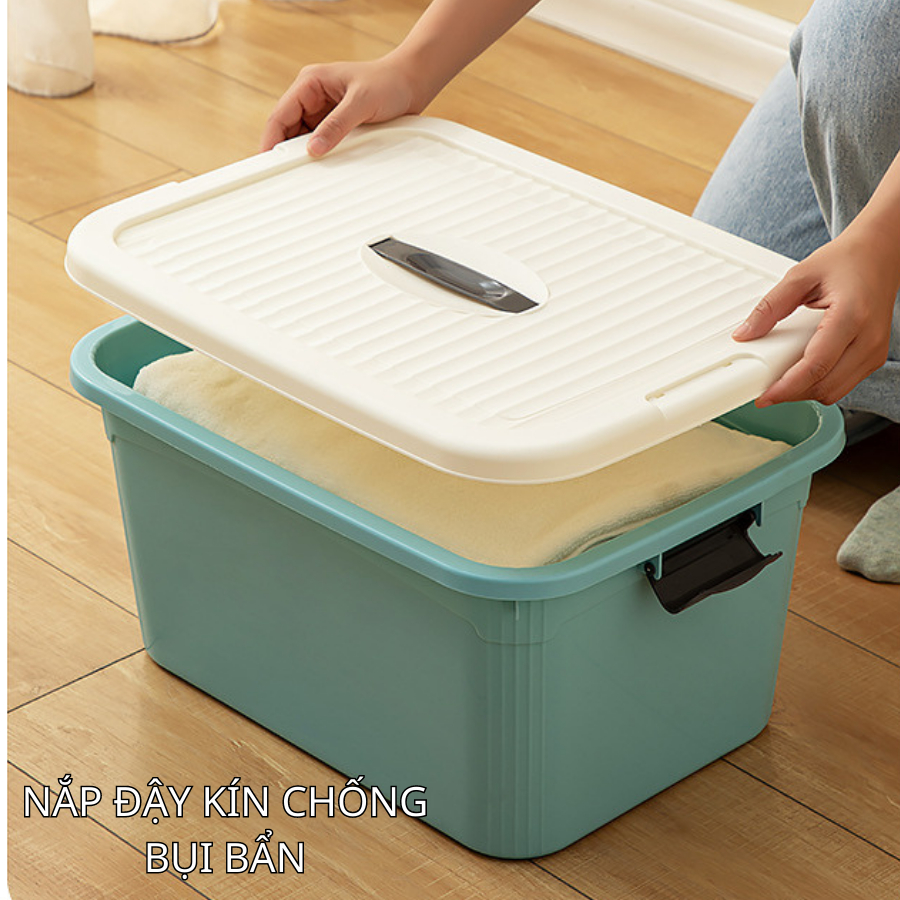 Thùng Nhựa Đựng Đồ Đa Năng Enoda Home, 2 Màu Sắc, 4 Kích Thước Nắp Cài Chắc Chắn Q100