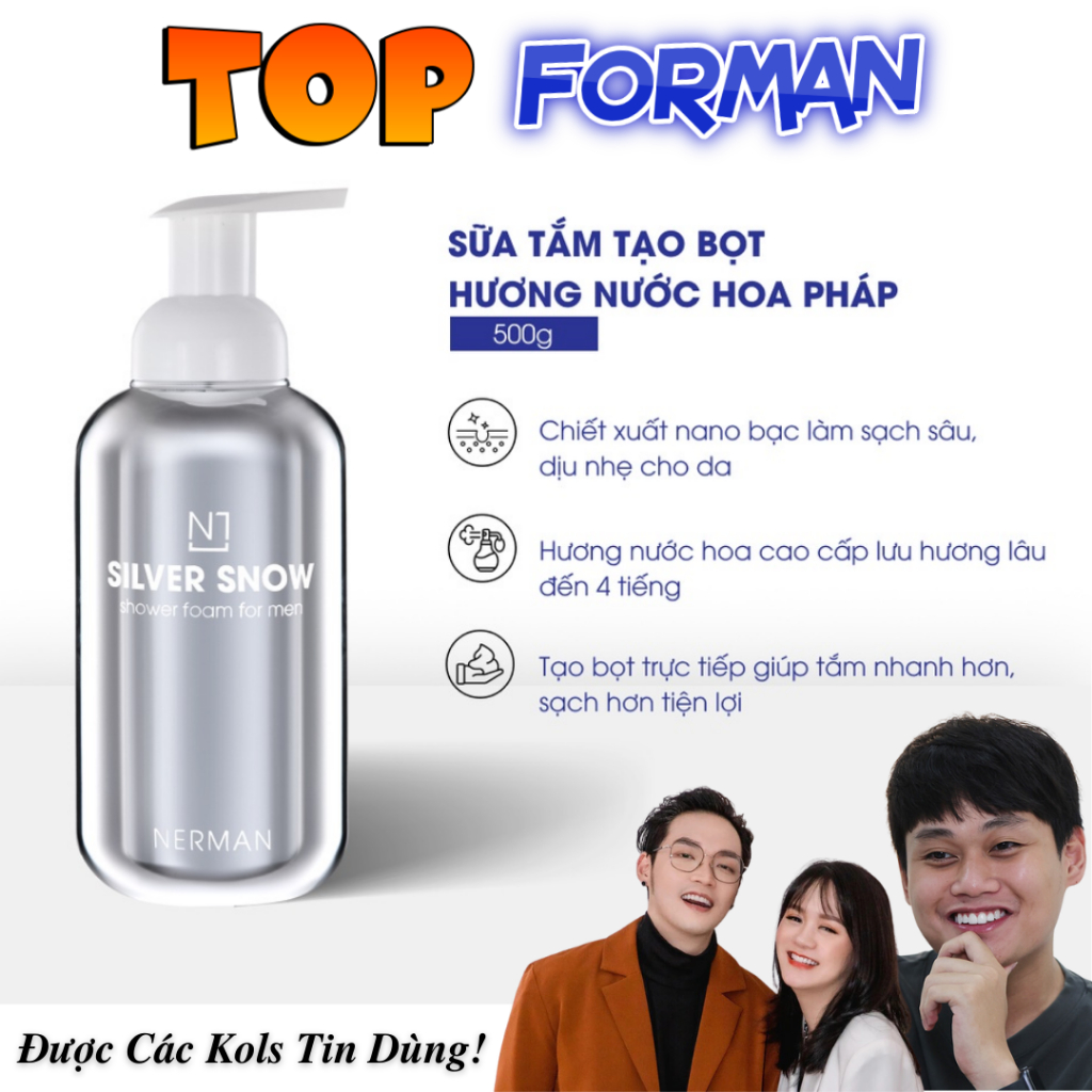 Sữa Tắm Nam Giới Nerman Silver Snow Sữa Tắm Tạo Bọt Nano Bạc Hương Nước ...