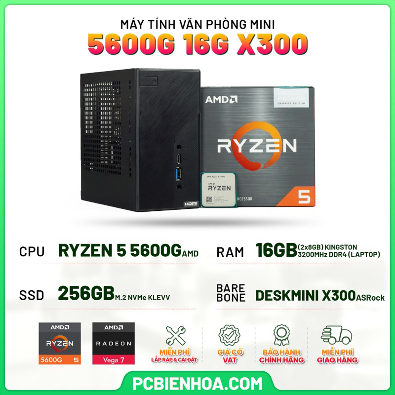 MÁY TÍNH MINI AMD 5600G 16G X300 ( DESKMINI X300 / RYZEN 5