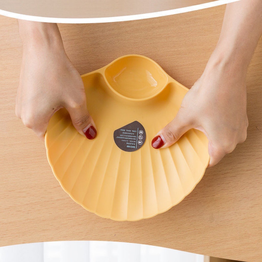 Đĩa Có Ngăn Gia Vị Hình Vỏ Sò Mẫu Mới Nhất - Đĩa Có Ngăn Gia Vị
