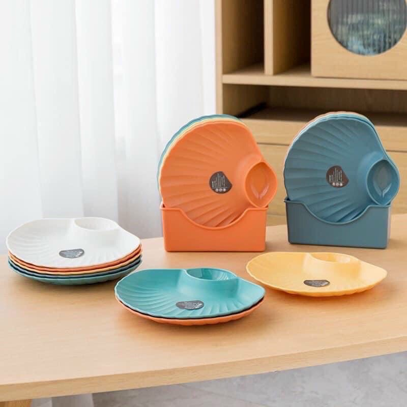 Đĩa Có Ngăn Gia Vị Hình Vỏ Sò Mẫu Mới Nhất - Đĩa Có Ngăn Gia Vị