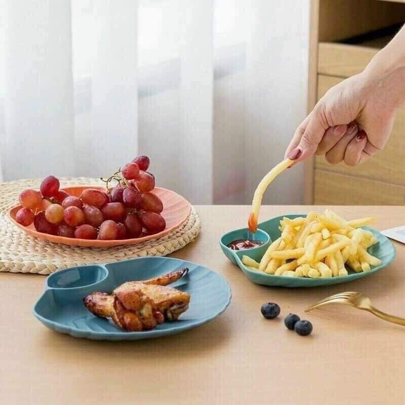 Đĩa Có Ngăn Gia Vị Hình Vỏ Sò Mẫu Mới Nhất - Đĩa Có Ngăn Gia Vị