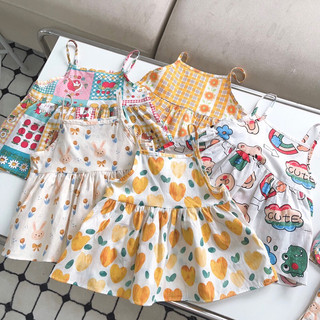Bộ bé gái 2 dây thô cotton siêu mát 1-6 tuổi (8-26kg)