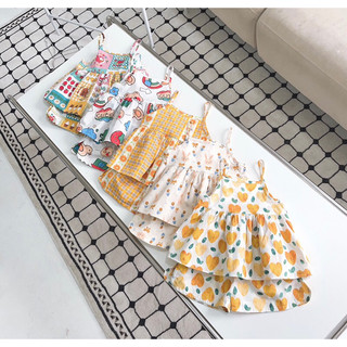 Bộ bé gái 2 dây thô cotton siêu mát 1-6 tuổi (8-26kg)
