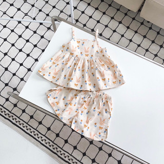 Bộ bé gái 2 dây thô cotton siêu mát 1-6 tuổi (8-26kg)