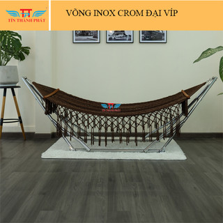 Bộ võng xếp inox crom đại vip Tín Thành Phát, chắc chắn, sang trọng, làm đẹp mọi không gian