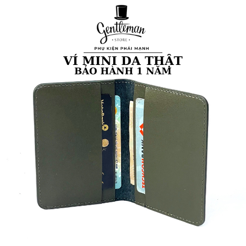 Ví mini da bò thật phong cách gập nhỏ gọn sang trọng bảo hành 12 tháng ...