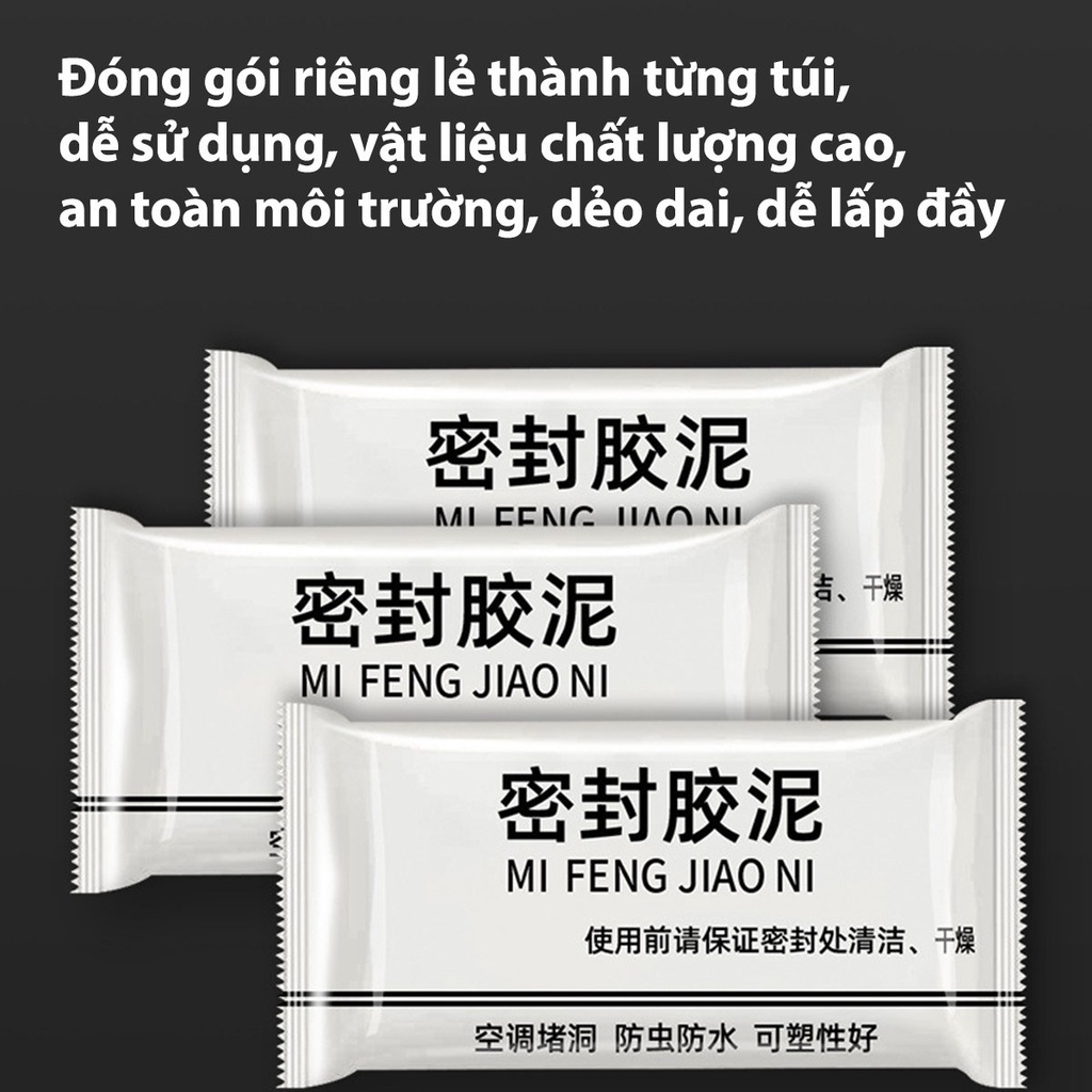 [COMBO 10] x Gói 20g xi măng dẻo bịt lỗ điều hoà , bịt khe hở tường ngăn côn trùng