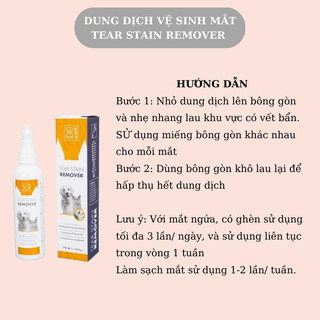 Dung dịch vệ sinh mắt chó mèo Tear Stain Remover M-pets chai 118ml loại bỏ ghèn bụi bẩn vi khuẩn