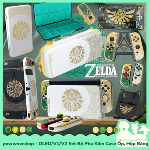 Oled/V1/V2 Set Phụ Kiện Case Ốp, Handgrip, Straps, Túi, Hộp Băng, Nút, Giá Đỡ Nintendo Switch Zelda
