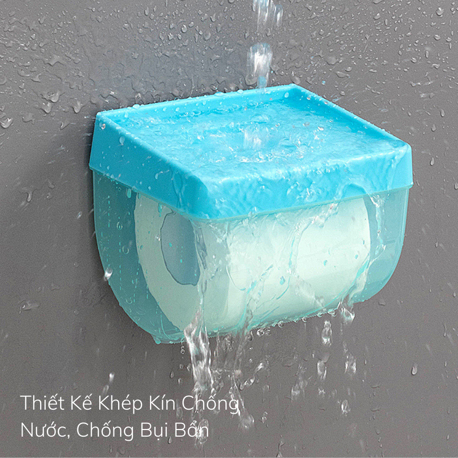 Hộp Đựng Giấy Vệ Sinh, Giấy Vuông Enoda Home Dán Tường Chắc Chắn, Nắp Đậy Chống Nước F006