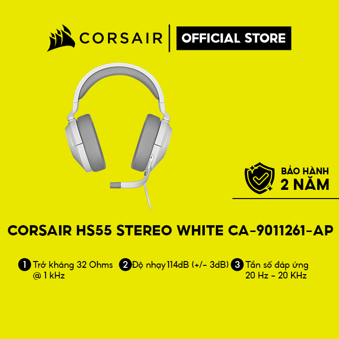 Tai nghe Corsair HS55 Stereo White/CA-9011261-AP
