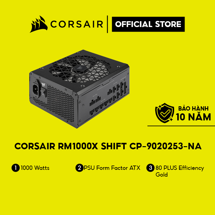 [Mã ELCL7 giảm 7% đơn 300K] Nguồn máy tính Corsair RM1000x Shift CP-9020253-NA