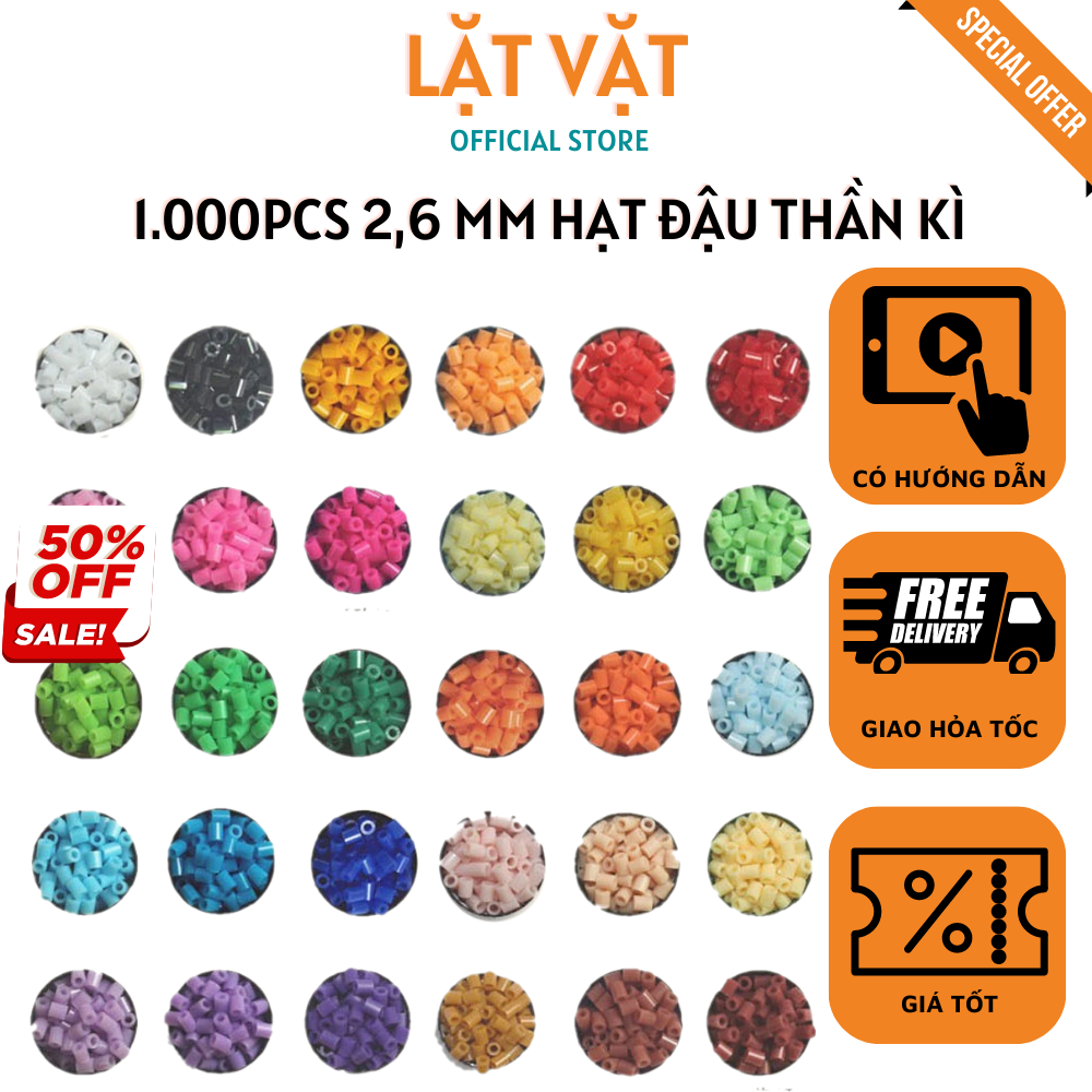 Hạt perler beads 2,6 mm màu Trắng – Lặt Vặt Store