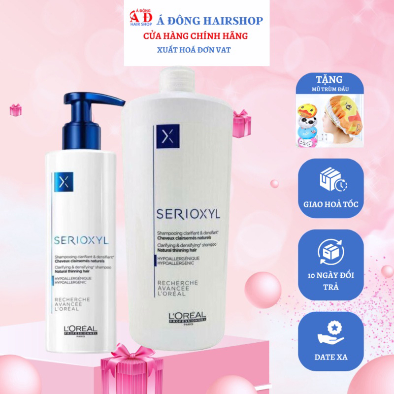 [+Mũ trùm][L'oreal] Dầu gội Loreal Serioxyl Scalp Advanced giảm rụng làm dày và phồng tóc (SPAIN)