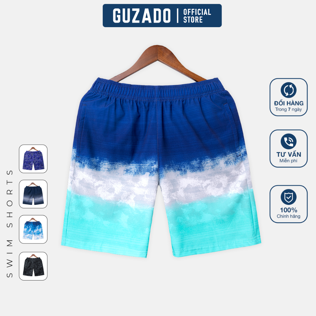Quần short nam Guzado thể thao(6 màu),đi biển đi bơi trẻ trung năng động MSR23144