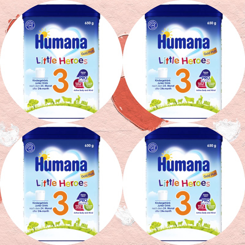 Combo 4 hộp Sữa Humana Gold Plus Số 3 650g.( Date 03.2024) Shopee