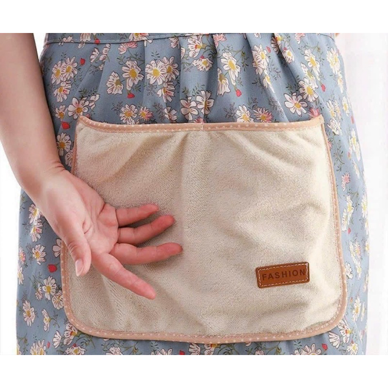 Tạp Dề Bằng Vải Canvas Phối Bèo Phong Cách Vintage Tiểu Thư Dễ Thương