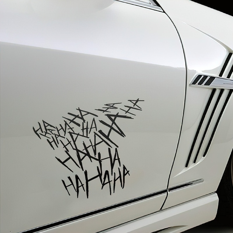 Tem Ha ha ha hahaha Joker Laugh. Decal trang trí mũ bảo hiểm ô tô xe máy, hài hước chống nước