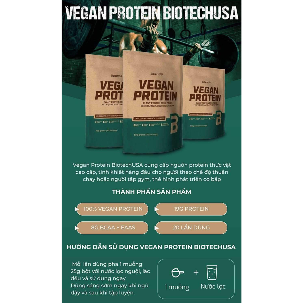 [chính Hãng] Gói Dùng Thử Whey Protein Thực Vật Vegan Protein