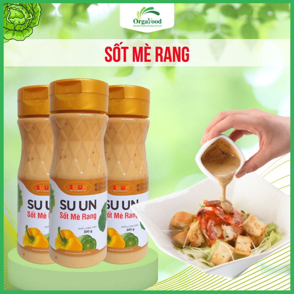 Sốt mè rang Su un chai 300g nước chấm ăn Eaclean giảm cân, trộn salad ...