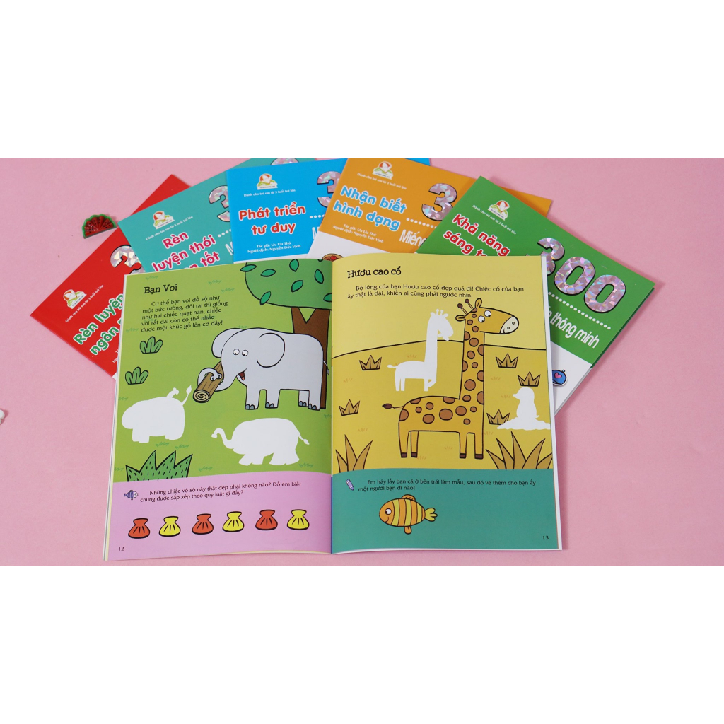 Ảnh Shop Bố Ken: Sách 300 Miếng Bóc Dán Thông Minh Sticker Cho Bé 2-12 [100% Chuẩn NXB] 4