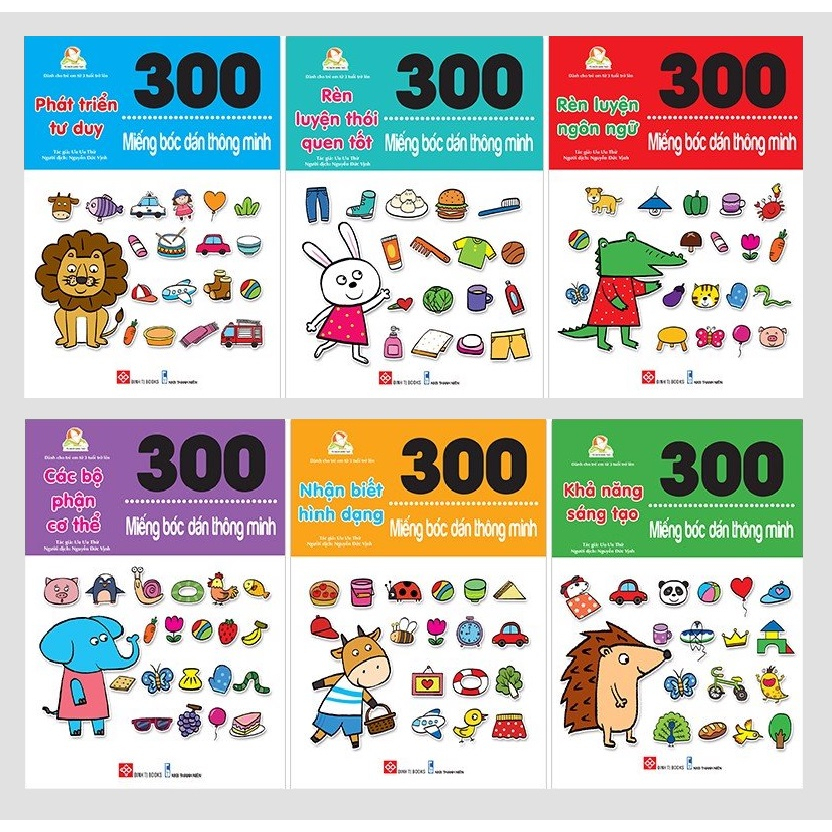 Ảnh Shop Bố Ken: Sách 300 Miếng Bóc Dán Thông Minh Sticker Cho Bé 2-12 [100% Chuẩn NXB] 2
