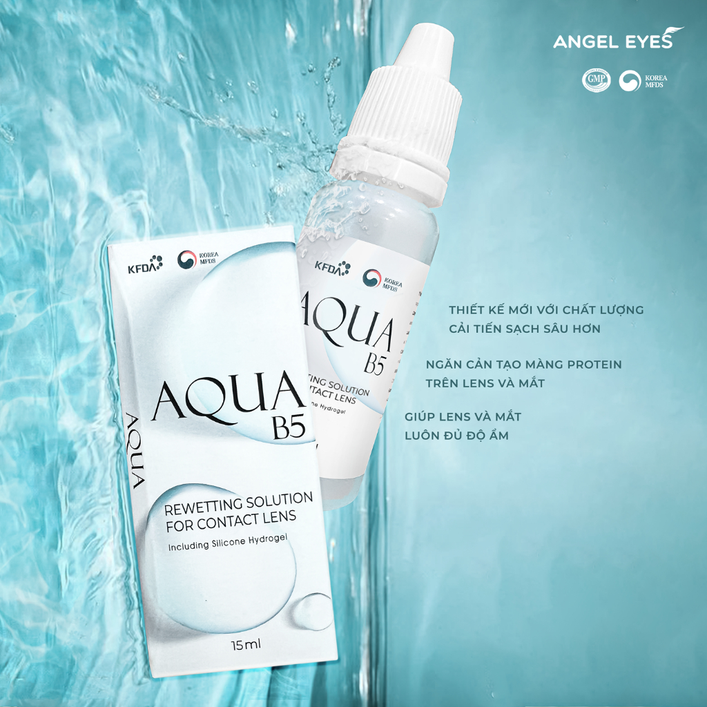 Ảnh COMBO Nước Ngâm Lens 160ml + Nhỏ Mắt Lens 15ml thương hiệu Aqua B5 (Nước ngâm & nhỏ mắt dành riêng cho kính áp tròng) 4