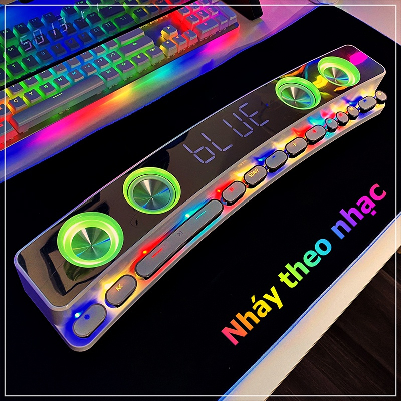 Loa Bluetooth LED RGB quang phổ 10 chế độ Led cao cấp-Tích hợp Đồng hồ ...