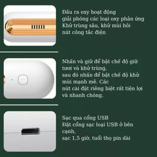 Máy Khử Mùi Tủ Lạnh Máy Lọc Không Khí Mini Diệt Khuẩn 2in1 Tạo Ion Tích Hợp Công Nghệ Ozone cao câp