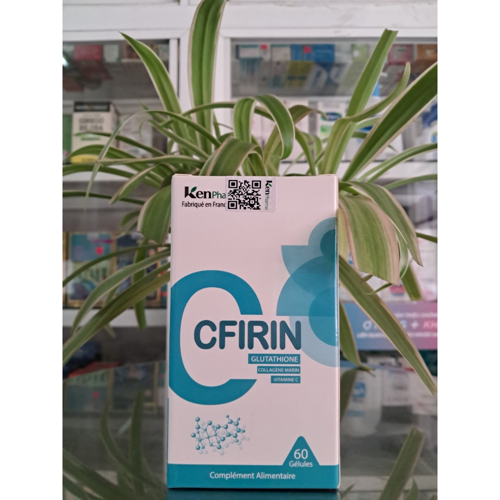 cfirin glutathione vitamin c Viên uống hỗ trợ làm trắng da, giảm nám Ken Pharma CFIRIN Glutathione  Vitamin C (Hộp 60 viên)