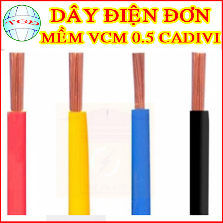 Dây điện đơn mềm VCM 0.5 Cadivi | Shopee Việt Nam