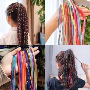 Bộ Dây/Ruy Băng Tết Tóc Hàn Quốc 6 Màu Dài 90cm Phong Cách Cá Tính Hamin