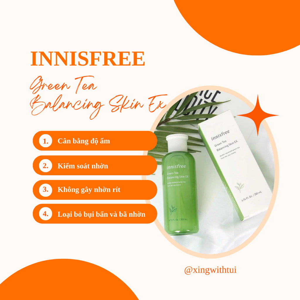 Nước cân bằng độ ẩm innisfree Green Tea Balancing Skin Ex 200ml