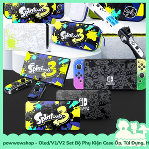 OLED/V1/V2 Set Phụ Kiện Case Ốp, Túi Đựng, Hộp Băng Nintendo Switch Phong Cách Game Splatoon 3